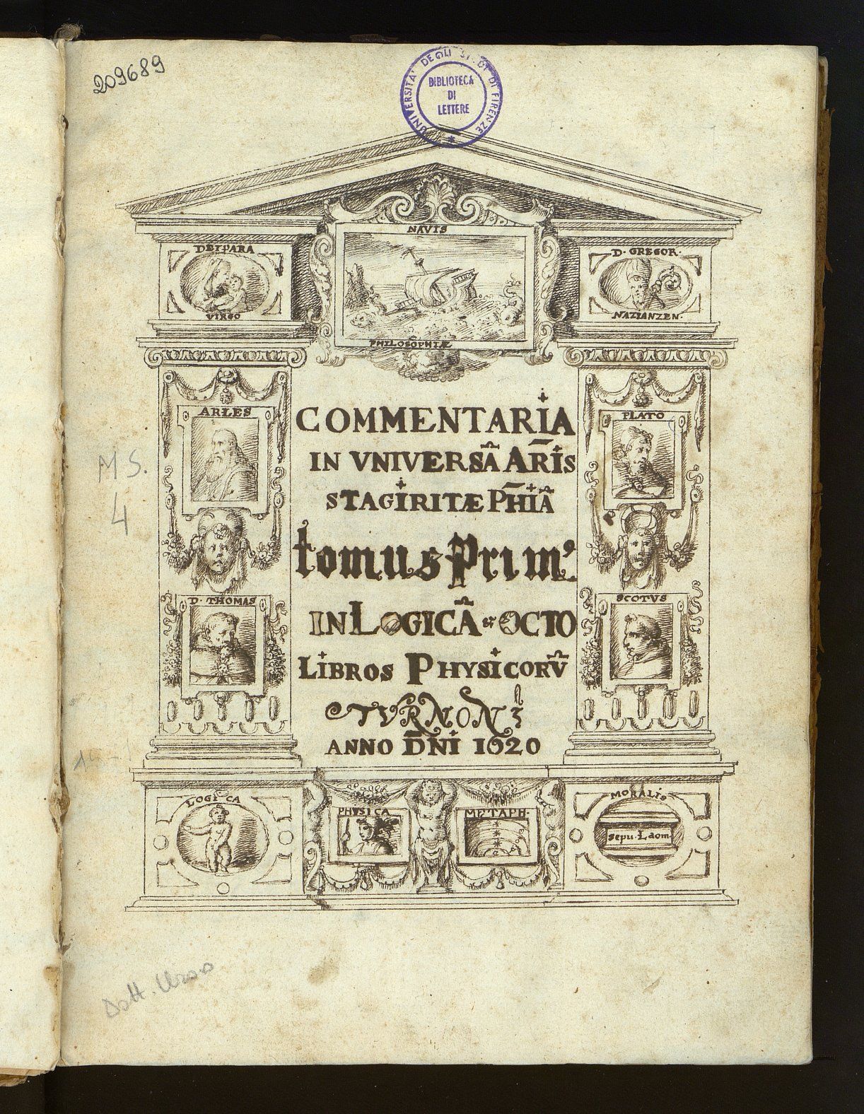 Aristoteles, Commentaria in universam philosophiam, carta [1] recto