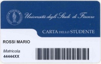 La carta dello studente Foto di una carta dello studente
