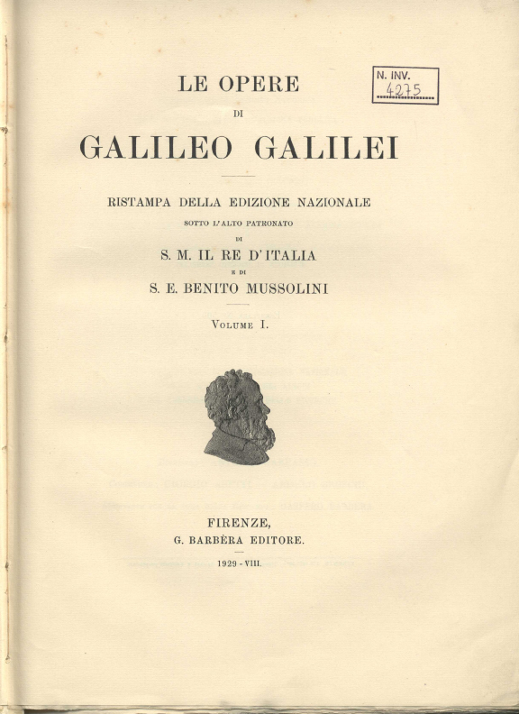Le Opere di Galieleo Galilei 1929-1939