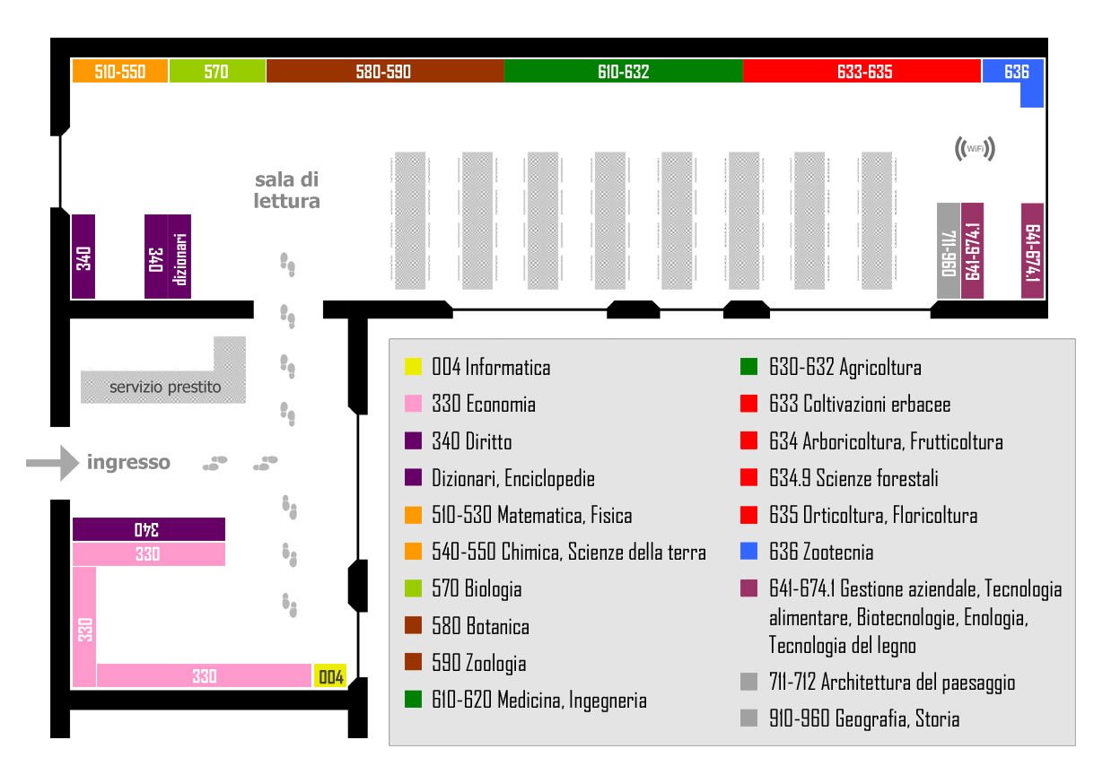 pianta della biblioteca di Agraria