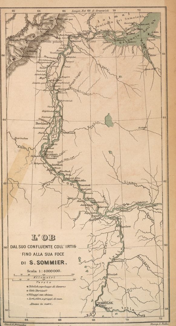 Sommier Stephen, Un'estate in Siberia, carta geografica [II] recto