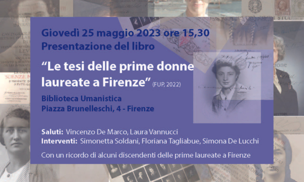 Presentazione del libro “Le tesi delle prime donne laureate a Firenze” (FUP, 2022)