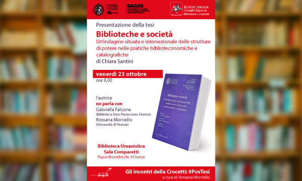 Gli incontri della Crocetti: #PovTesi. Venerd&igrave; 23 ottobre ore 9:00.