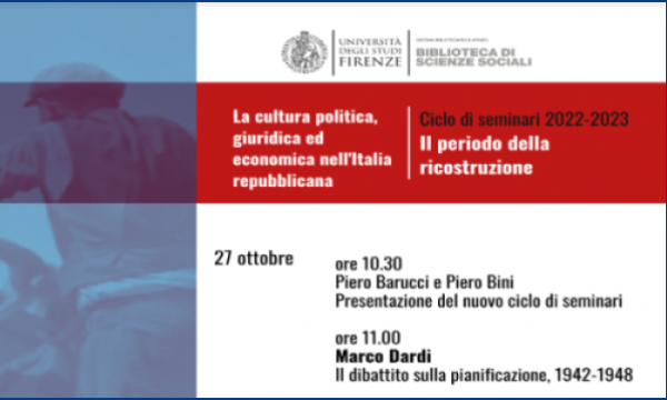 Giovedì 27 ottobre seminario a Scienze sociali