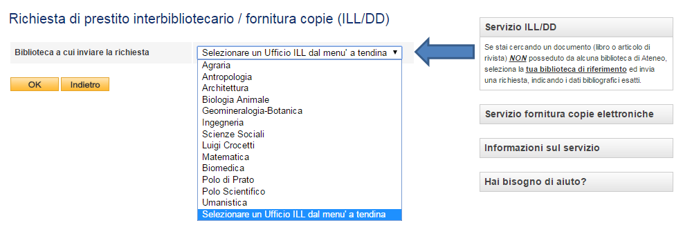 Prestito interbibliotecario OneSearch Unifi Prestito interbibliotecario OneSearch Unifi