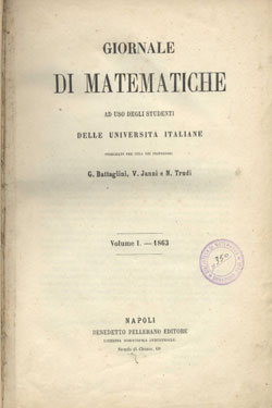 Giornale di matematiche ad uso degli studenti delle universita italiane