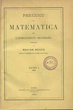 Periodico di matematica per l'insegnamento secondario