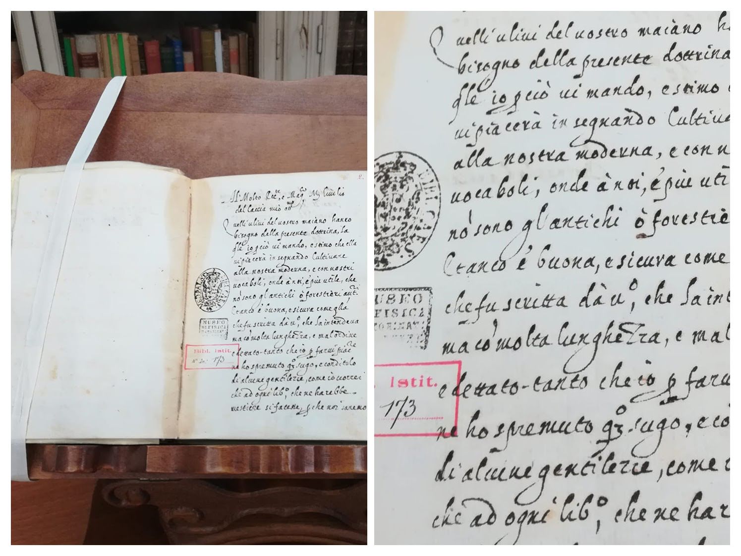 Un manoscritto di Bernardo Davanzati nella sede della biblioteca di Botanica