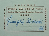 Etichetta del Fondo Carlo Rosselli