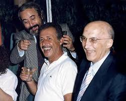 Immagine del pool antimafia: Falcone, Borsellino, Caponnetto