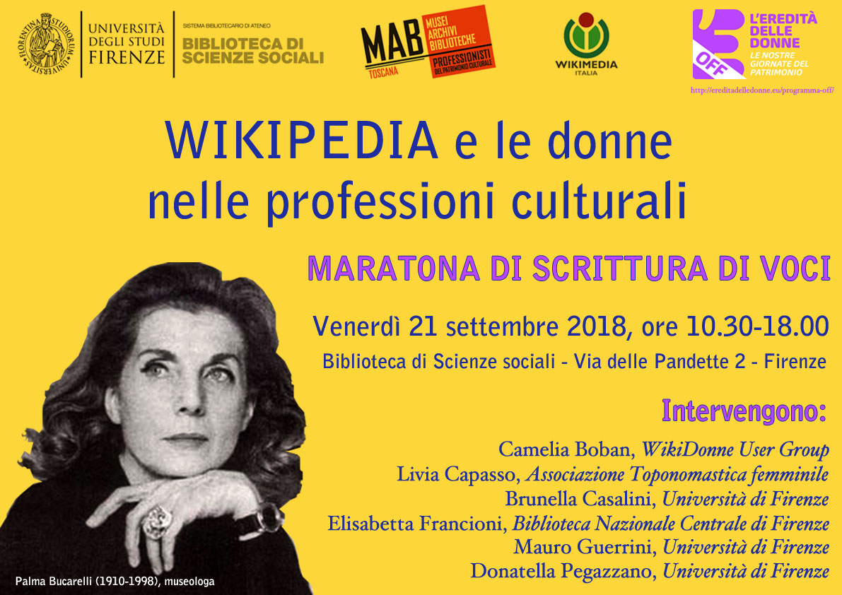 Wikipedia e le donne nelle professioni culturali