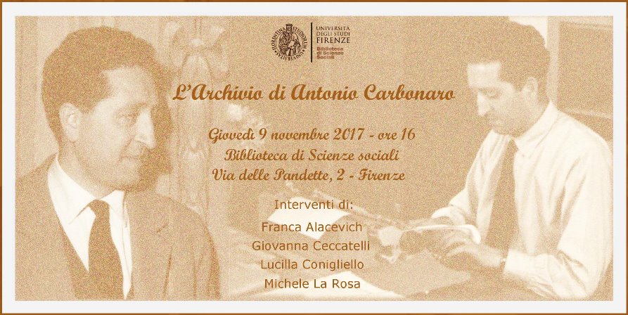 Presentazione dell'Archivio di Antonio Carbonaro