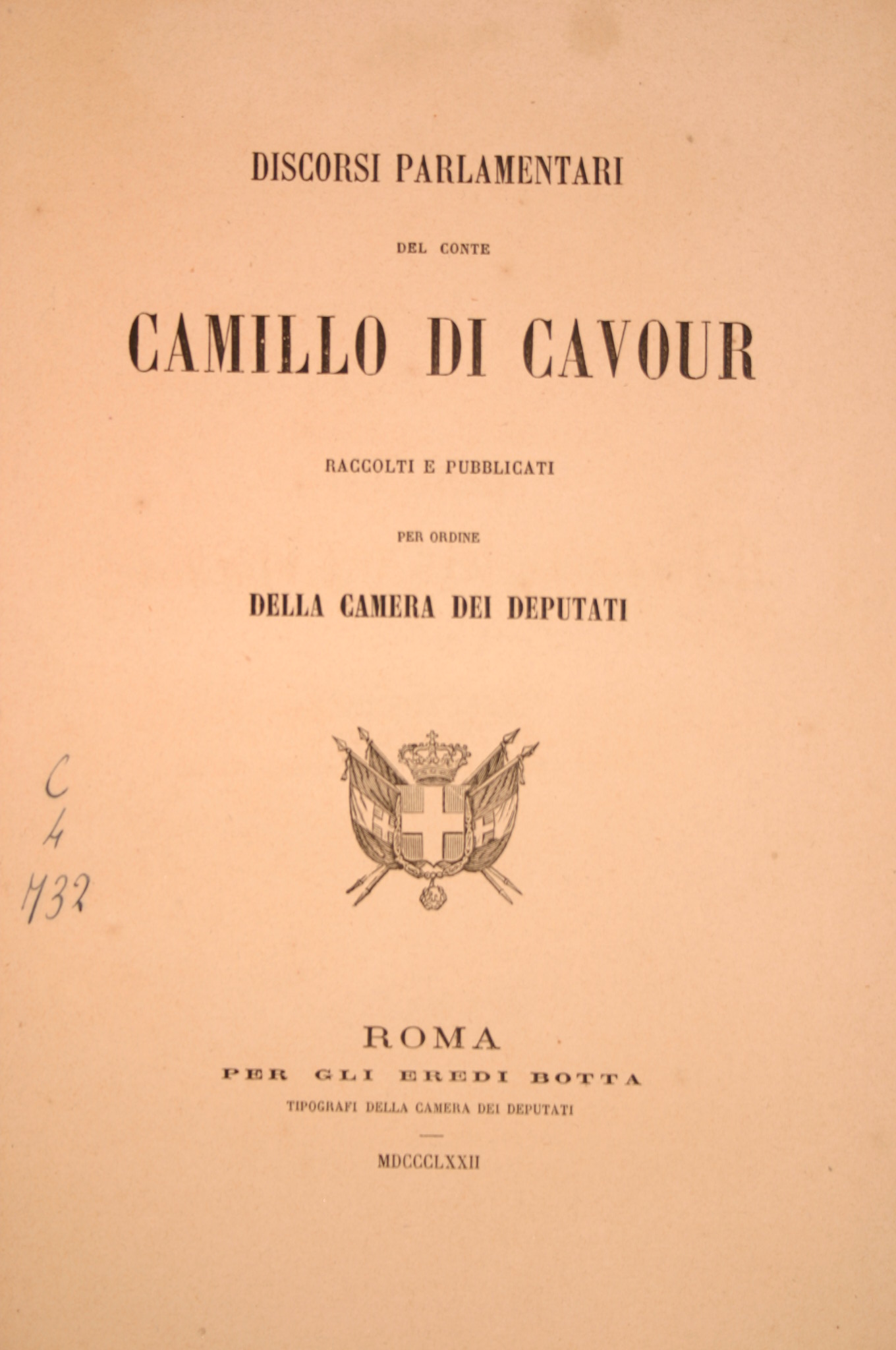 Discorsi parlamentari del Conte Camillo di Cavour