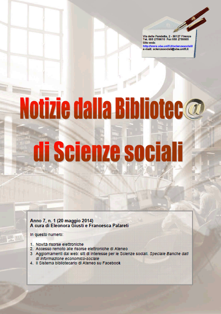 Newsletter della Biblioteca di Scienze sociali