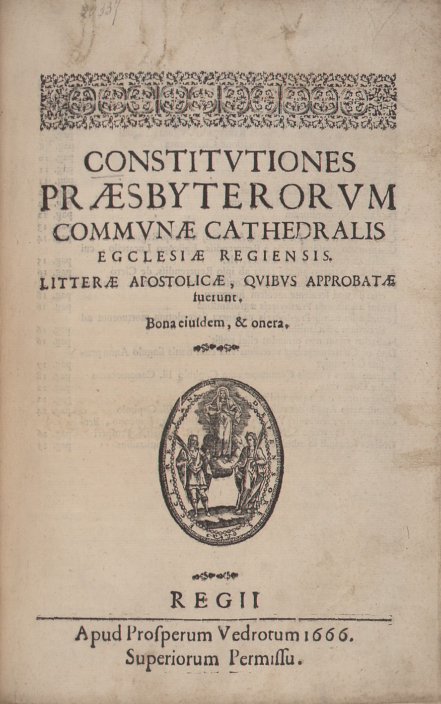 Constitutiones praesbyterorum communae cathedralis egclesiae [sic] Regiensis 