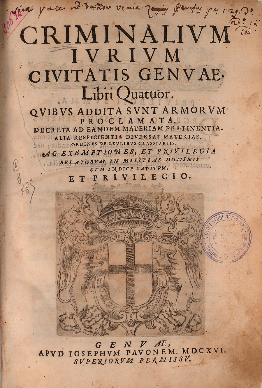Criminalium iurium civitatis Genuae 