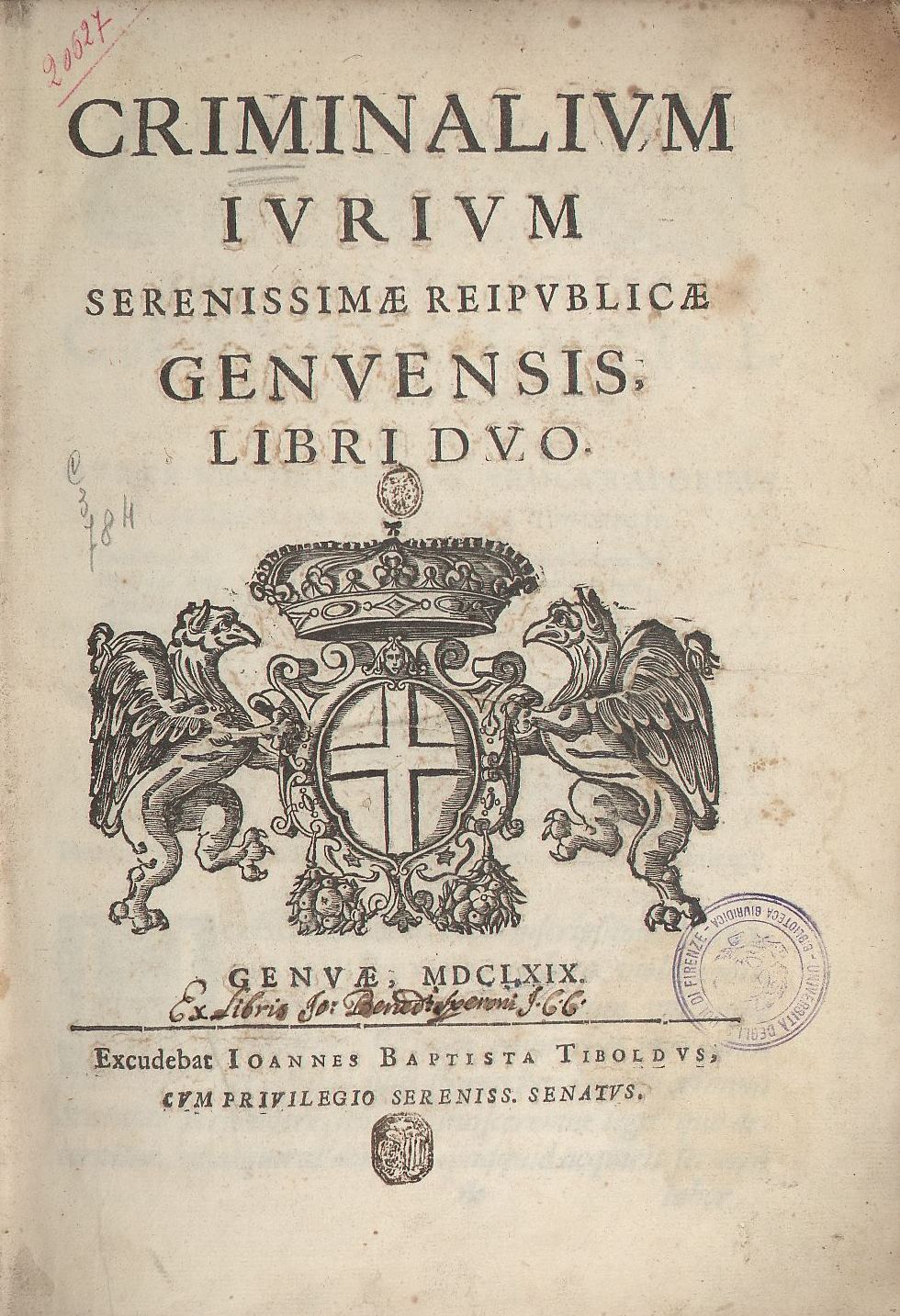 Criminalium iurium serenissimae reipublicae Genuensis 