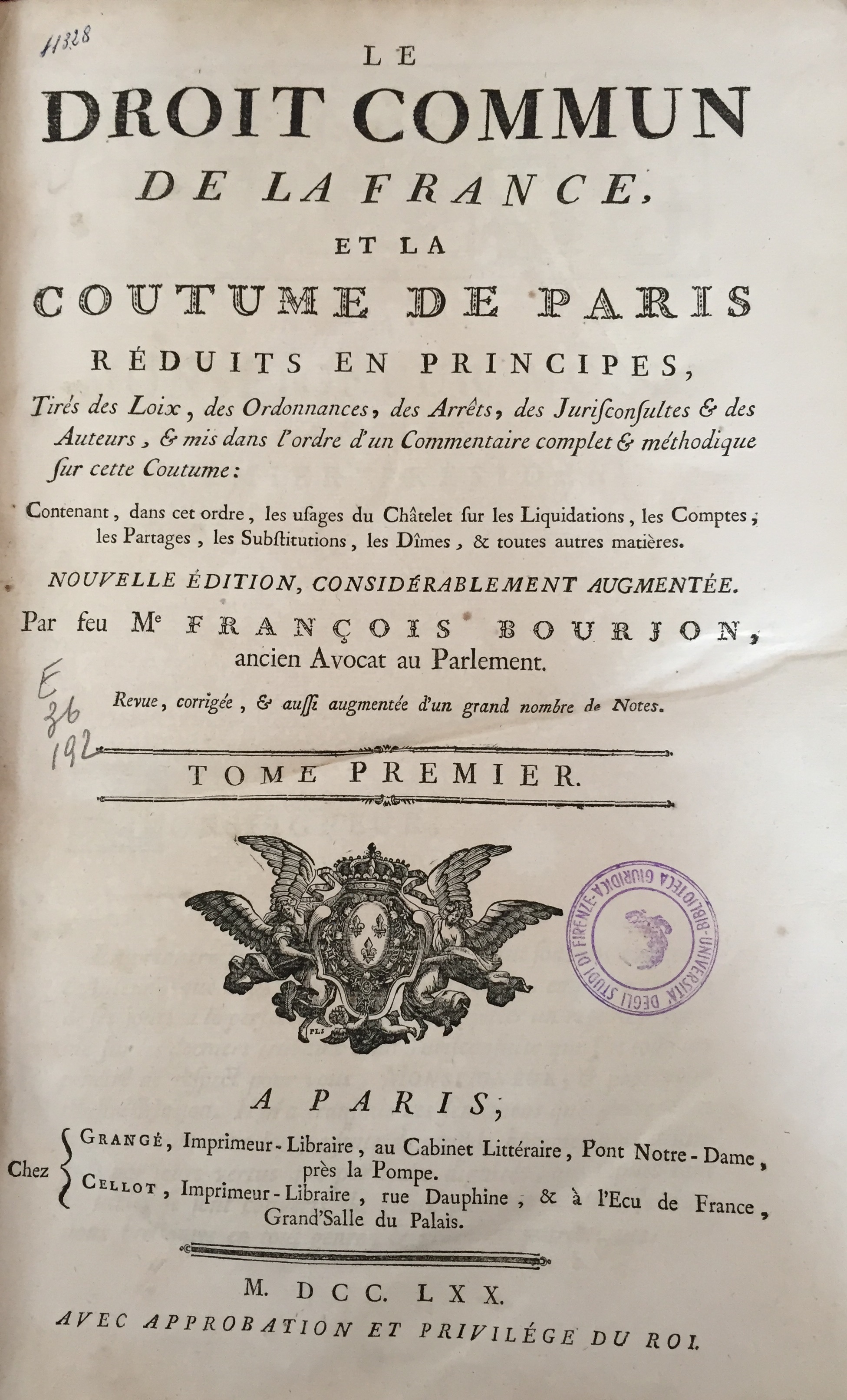 Le droit commun de la France, et la coutume de Paris