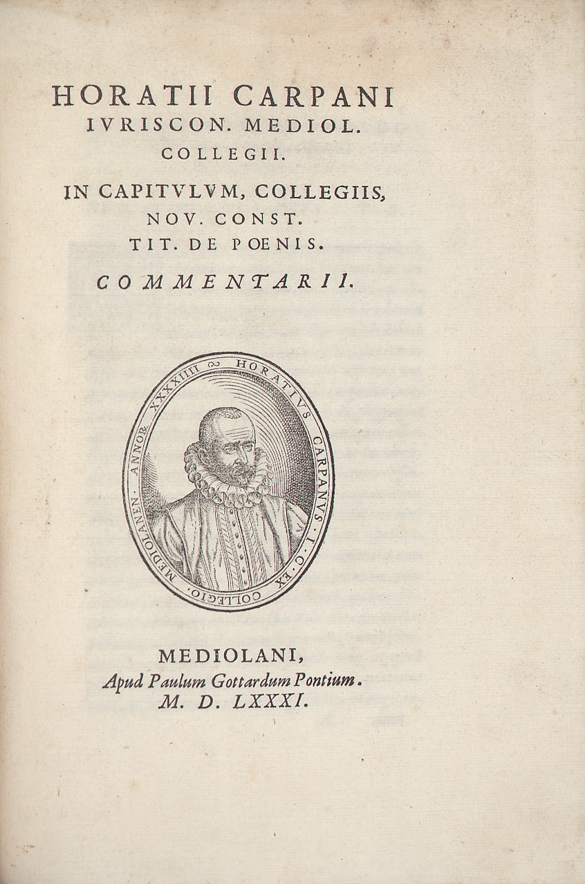 In capitulum, Collegiis, Nov. const. tit. De poenis. commentarii