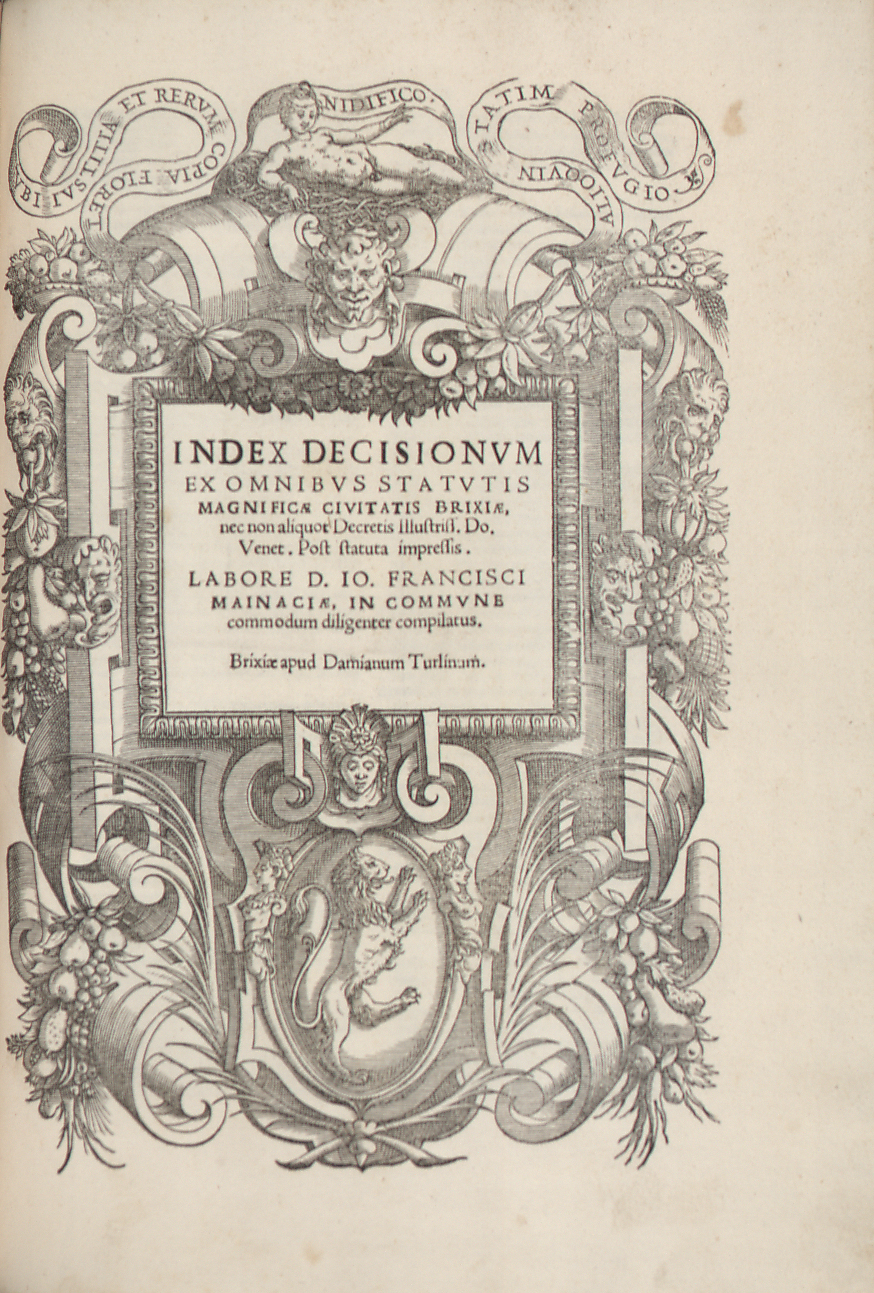 Index decisionum ex omnibus statutis magnificae civitatis Brixiae