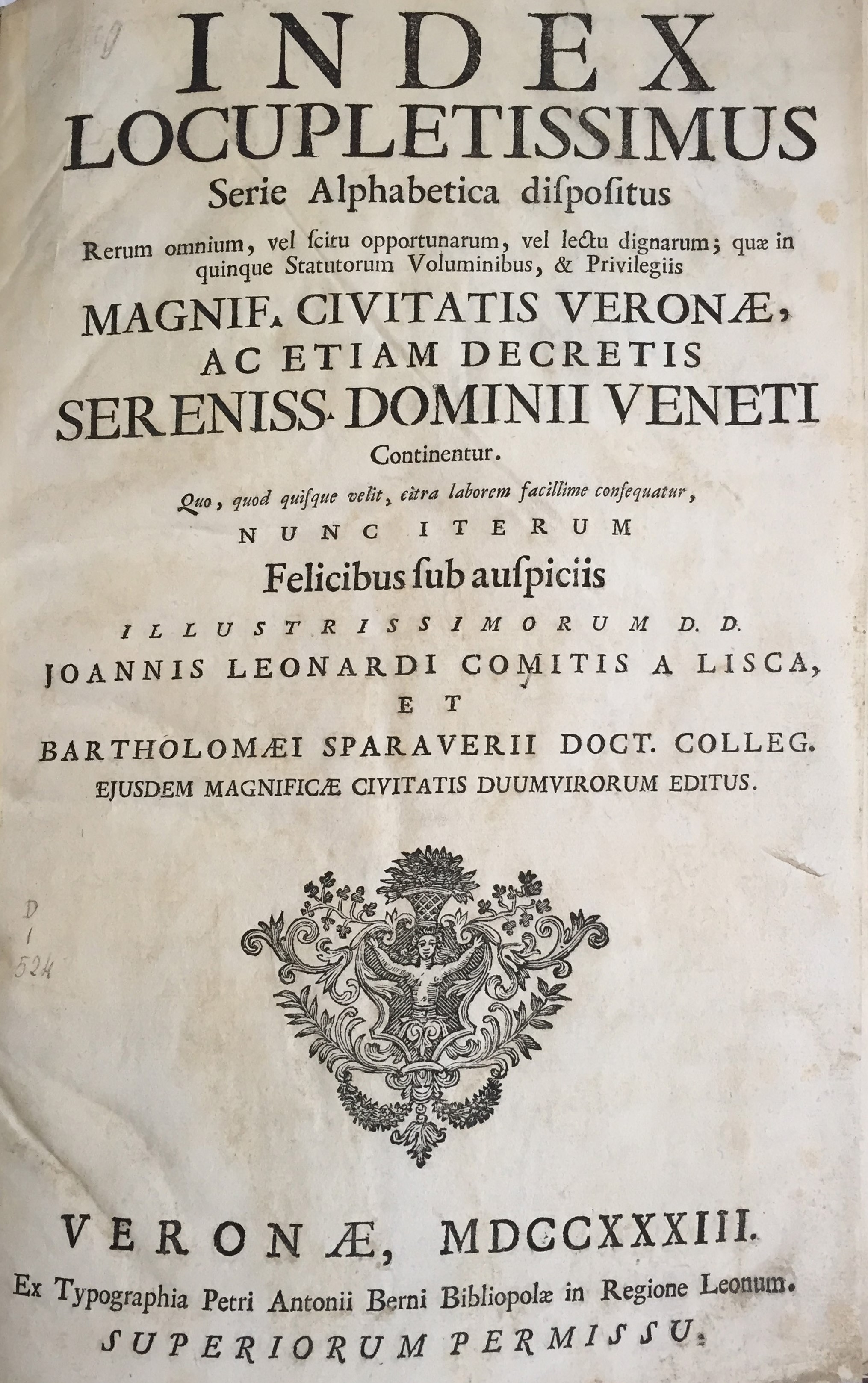 Index locupletissimus serie alphabetica dispositus rerum omnium, vel scitu opportunarum, vel lectu dignarum