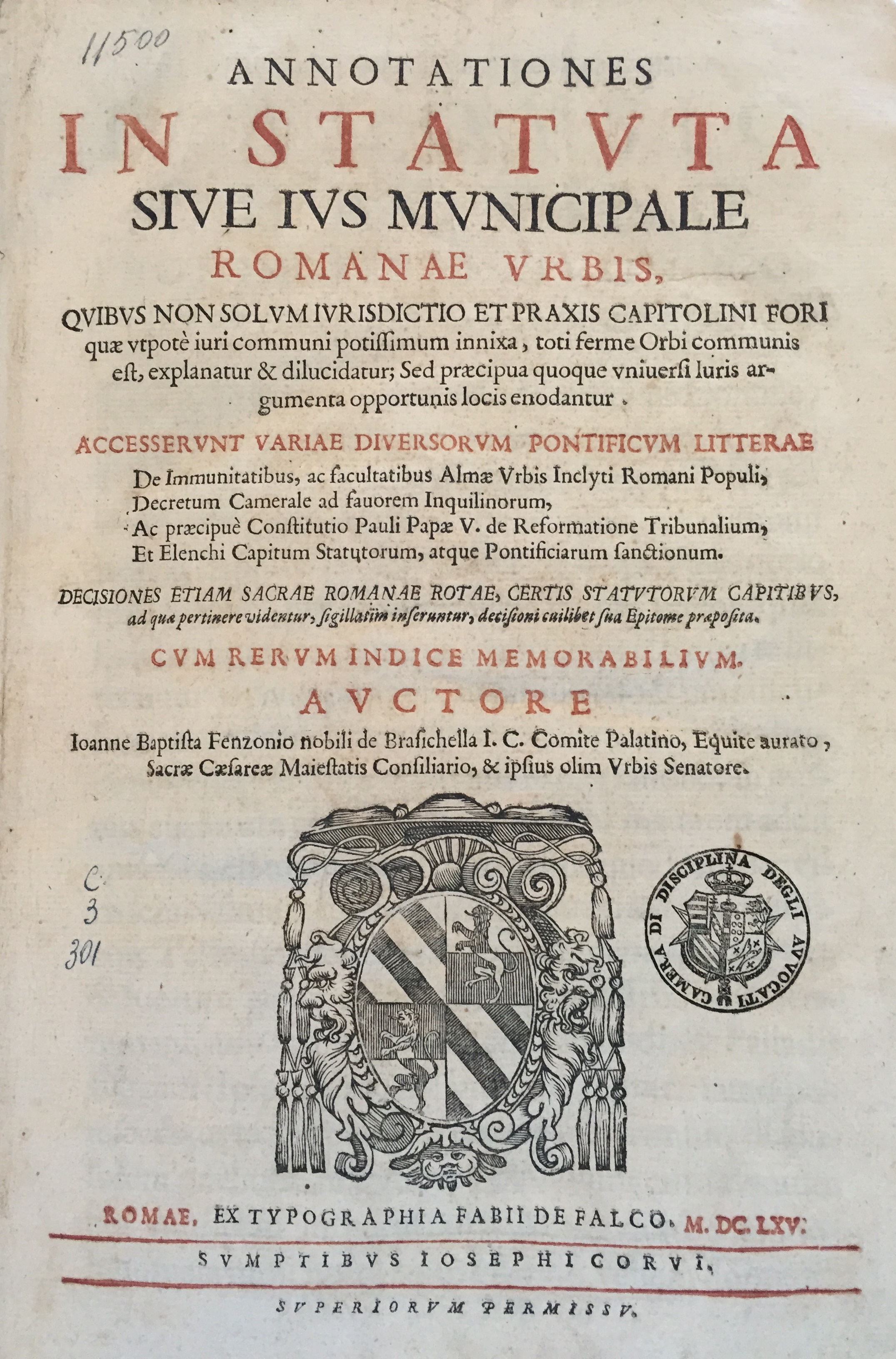 Annotationes in statuta sive ius municipale Romanae urbis