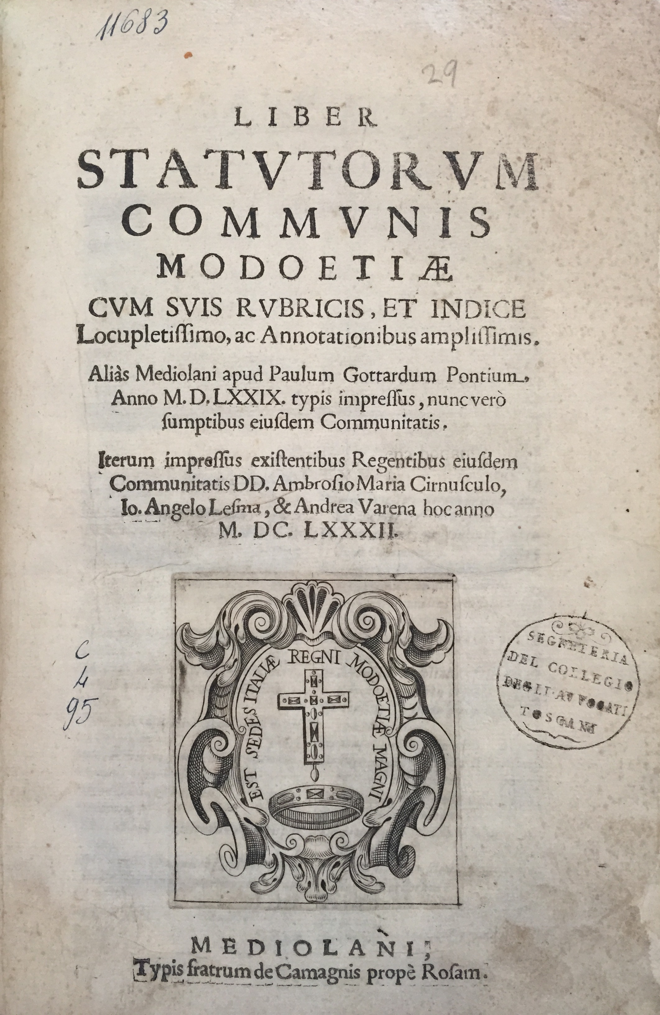 Liber statutorum communis Modoetiae
