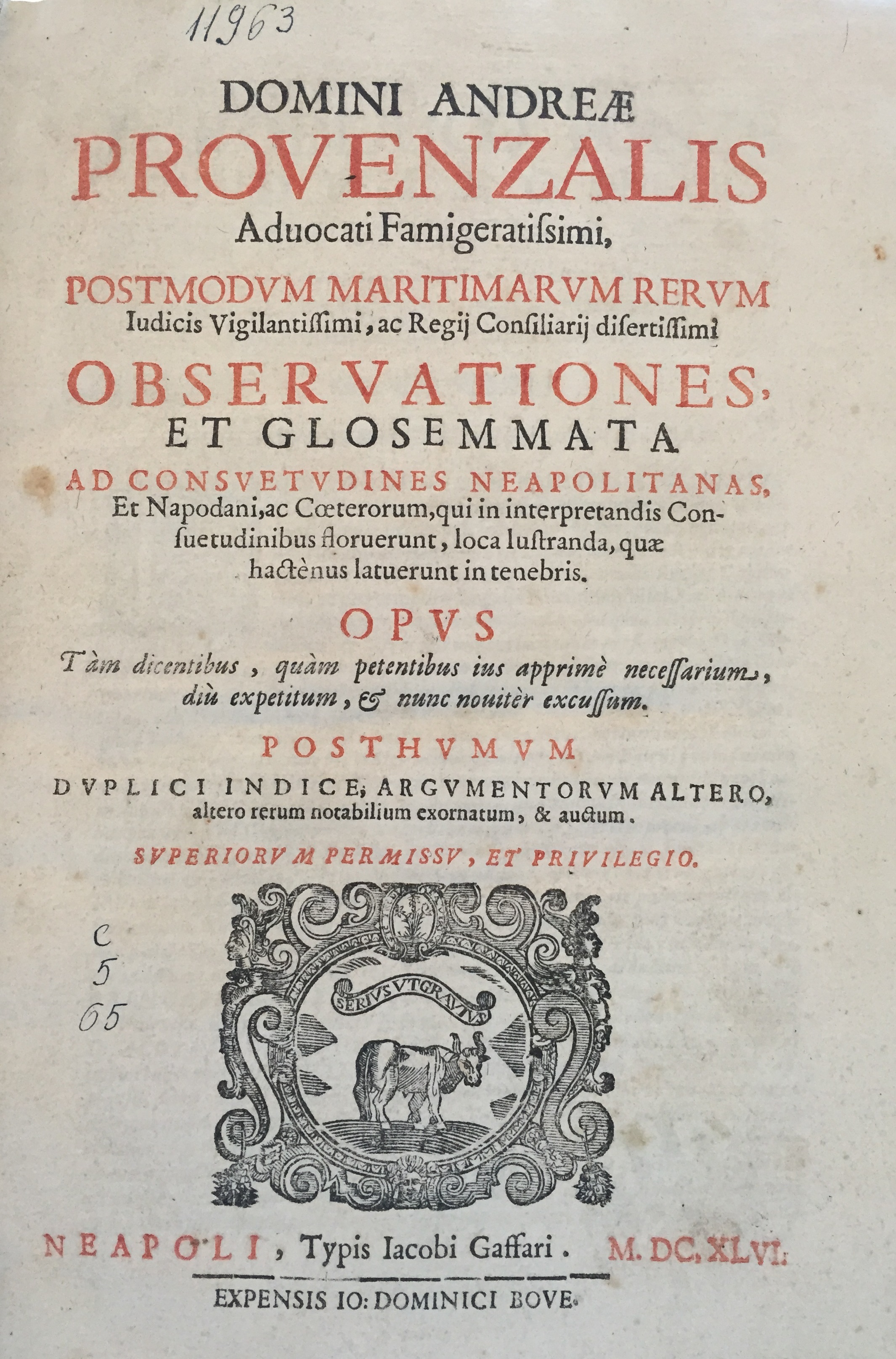 Observationes, et glosemmata ad consuetudines Neapolitanas 