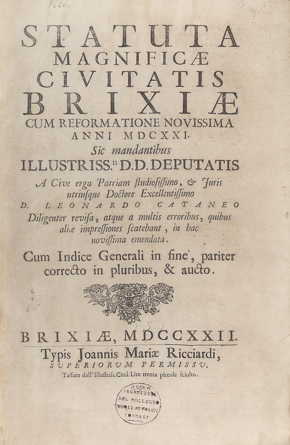 Statuta magnificae civitatis Brixiae 