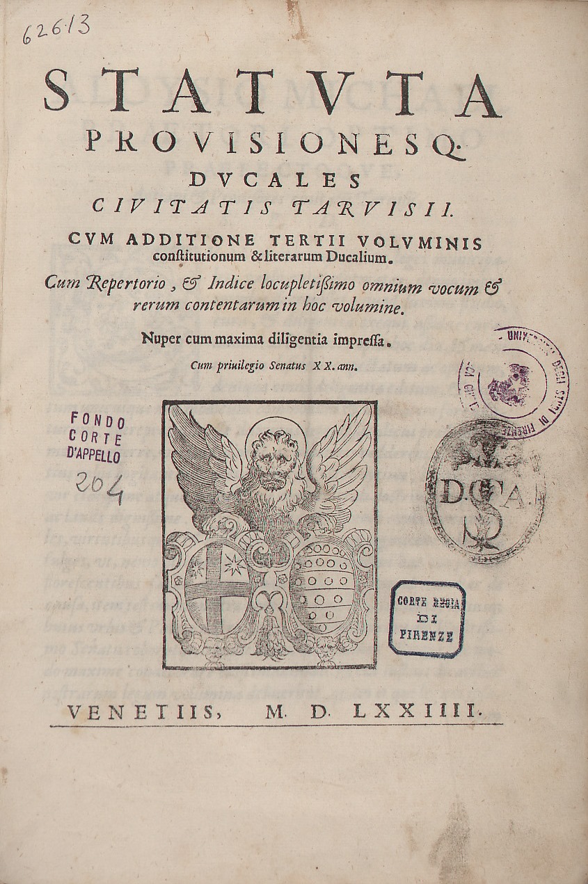 Statuta provisionesq. ducales civitatis Tarvisii