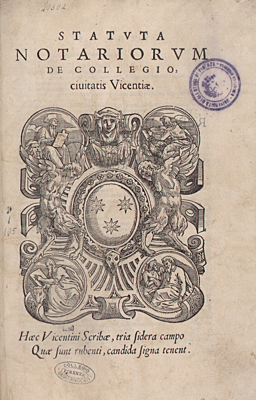 Statuta notariorum de collegio, civitatis Vicentiae