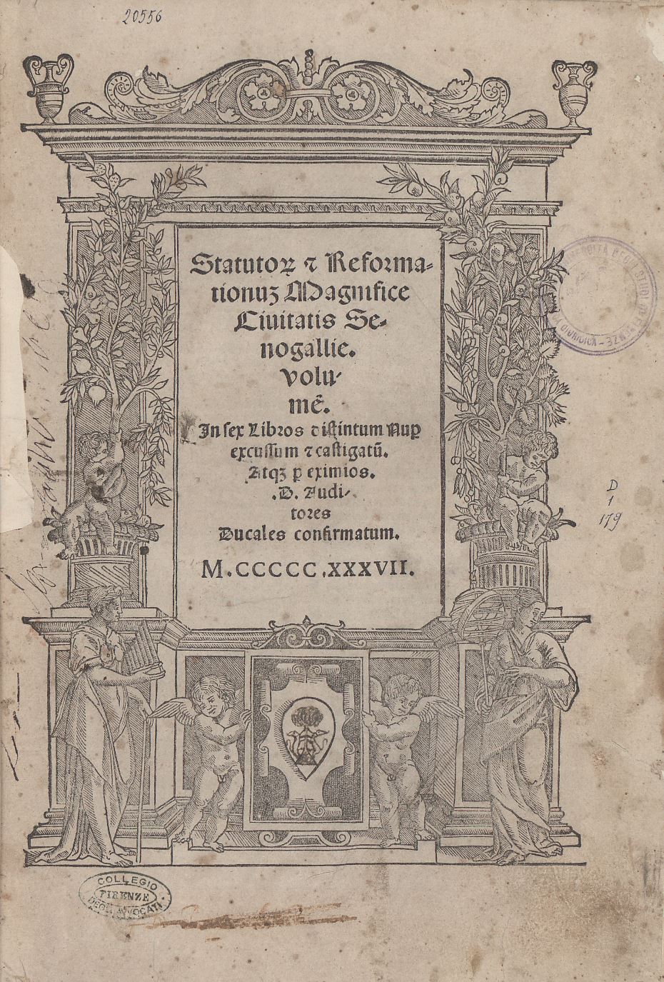 Statutorum et reformationum magnifice civitatis Senogallie. Volumen