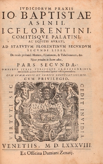 Iudiciorum praxis ad statutum Florentinum secundum secundi libri 