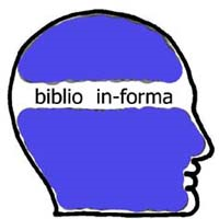 Logo biblio in-forma, grafica Luca De Silva