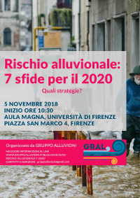 Locandina convegno Rischio alluvionale: 7 sfide per il 2020 